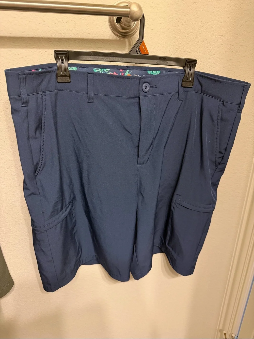 Birdie Bound Men's Navy Athletic Performance Shorts with Pockets size 40